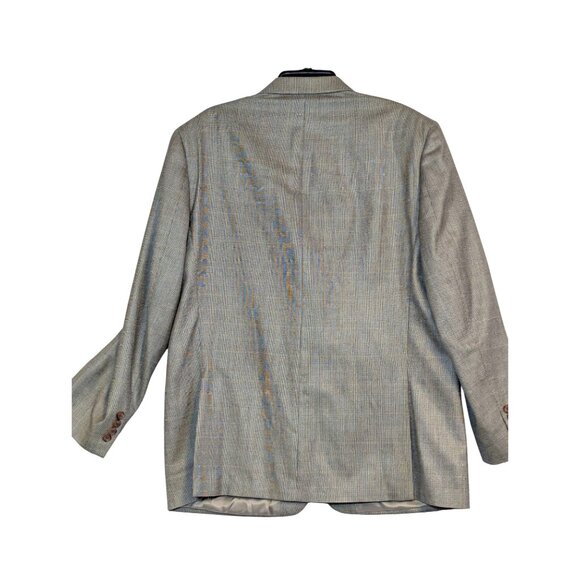 Lauren Ralph Lauren Mens 46R Wool & Silk Blend Two-Button Blazer Gray Plaid Notc - Picture 4 of 5